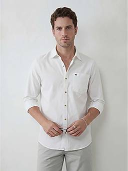 WROGN - White Solid/Plain Regular Shirt