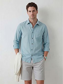 WROGN - Blue Solid/Plain Regular Shirt