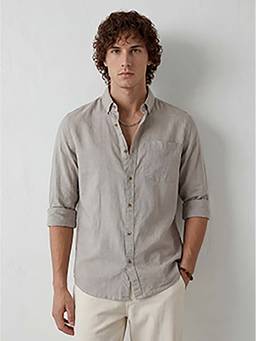 WROGN - Grey Solid/Plain Regular Shirt