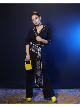 Payal Dawar - Black Ethnic Solid Co-Ord (Set of 2)