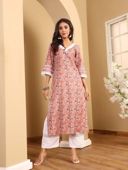 Varanga - Women Ethnic Floral Printed Flared Sleeve Kurta