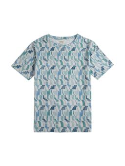 CAVIO - Green Regular Fit Printed Round Neck T-Shirt