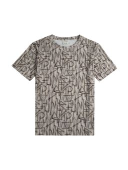 CAVIO - Grey Regular Fit Printed Round Neck T-Shirt