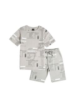 CAVIO - Grey Trendy Printed T-Shirt and Shorts