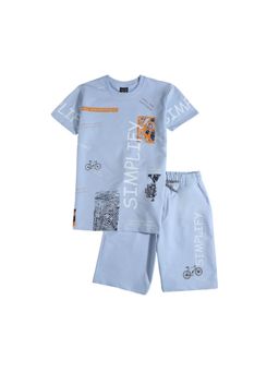 CAVIO - Blue Trendy Printed T-Shirt and Shorts