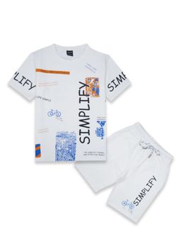 CAVIO - White Trendy Printed T-Shirt and Shorts