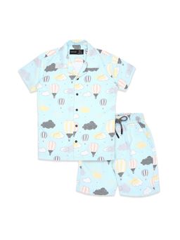 CAVIO - Blue Trendy Printed Half Sleeve Shirt and Shorts