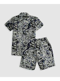CAVIO - Blue Trendy Printed Half Sleeve Shirt and Shorts