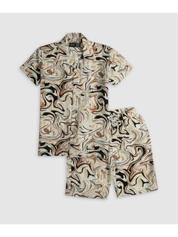 CAVIO - Brown Trendy Printed Half Sleeve Shirt and Shorts