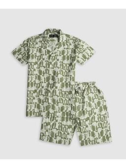 CAVIO - Green Trendy Printed Half Sleeve Shirt and Shorts