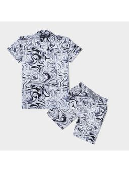 CAVIO - Grey Trendy Printed Half Sleeve Shirt and Shorts