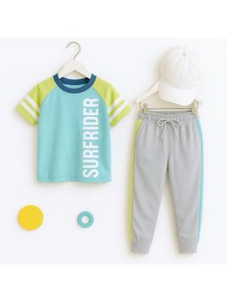 Bubble Berry - Blue Cotton T-Shirt and Joggers