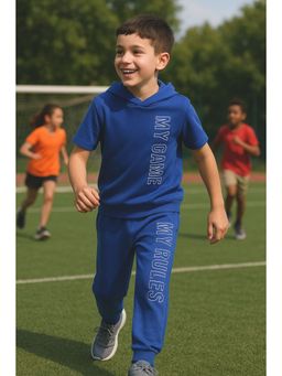 Bubble Berry - Kids Blue Hooded T-Shirt with Joggers