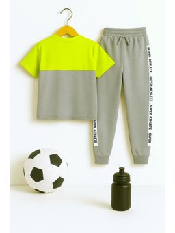 Bubble Berry - Grey Cotton T-Shirt and Joggers