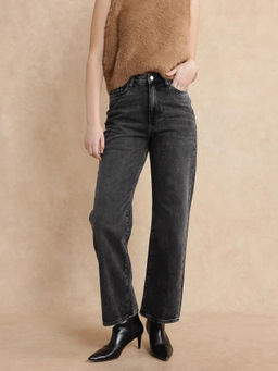 RAREISM - Baeu Primary Grey Plain Regular Ankle Length Jeans