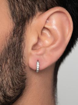 ORIONZ - Men White Stones Sterling Silver Earring