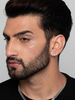 ORIONZ - Men White Stones Sterling Silver Earring
