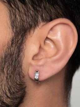 ORIONZ - Men White Stones Sterling Silver Earring