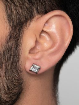ORIONZ - Men White Stones Sterling Silver Earring