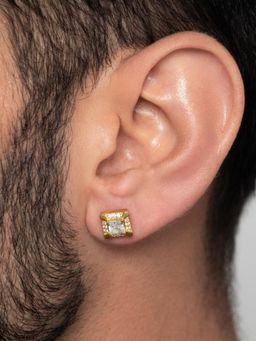 ORIONZ - Men White Stones Sterling Silver Earring
