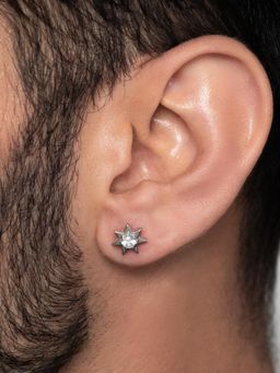ORIONZ - Men White Stones Sterling Silver Earring