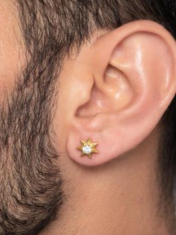 ORIONZ - Men White Stones Sterling Silver Earring