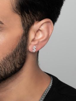 ORIONZ - Men White Stones Sterling Silver Earring