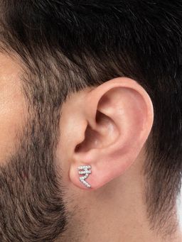 ORIONZ - Men White Stones Sterling Silver Earring