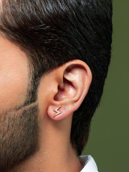 ORIONZ - Men White Stones Sterling Silver Earring