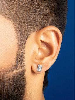 ORIONZ - Men White Stones Sterling Silver Earring