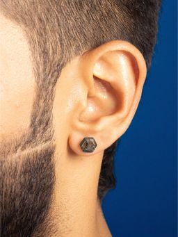 ORIONZ - Men White Stones Sterling Silver Earring