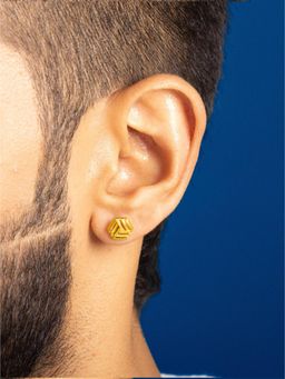 ORIONZ - Men Yellow Statement Sterling Silver Earring