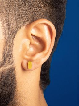 ORIONZ - Men Yellow Statement Sterling Silver Earring