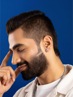 ORIONZ - Men White Stones Sterling Silver Earring