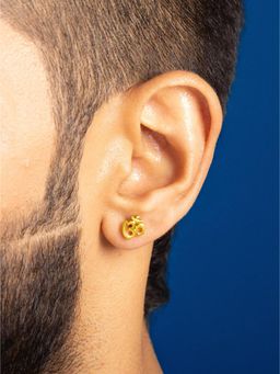 ORIONZ - Men Yellow Statement Sterling Silver Earring