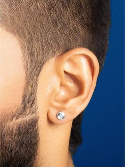 ORIONZ - Men White Statement Sterling Silver Earring