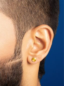 ORIONZ - Men Yellow Statement Sterling Silver Earring