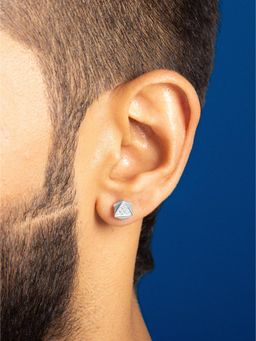ORIONZ - Men White Stones Sterling Silver Earring