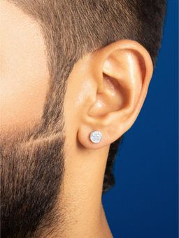 ORIONZ - Men White Stones Sterling Silver Earring