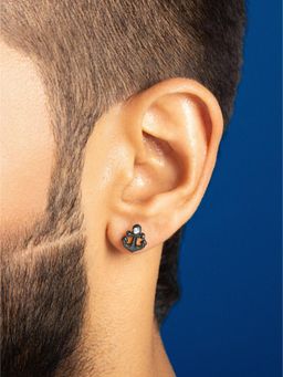 ORIONZ - Men White Stones Sterling Silver Earring