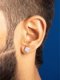 ORIONZ - Men White Stones Sterling Silver Earring