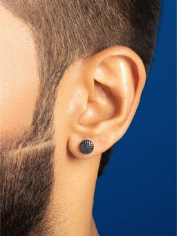 ORIONZ - Men Grey Statement Sterling Silver Earring