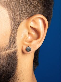 ORIONZ - Men Grey Statement Sterling Silver Earring