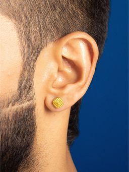 ORIONZ - Men Yellow Statement Sterling Silver Earring