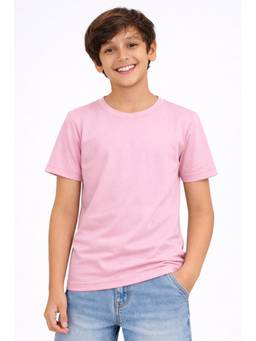 ZION - Boys Solid Crew Neck T-Shirt - Pink