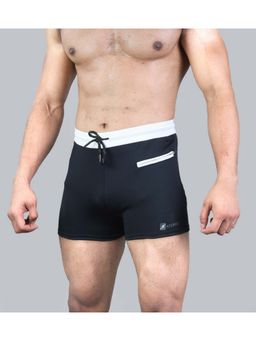 Keepfit - Men Black Swimming Contrast White Waistband Trunk