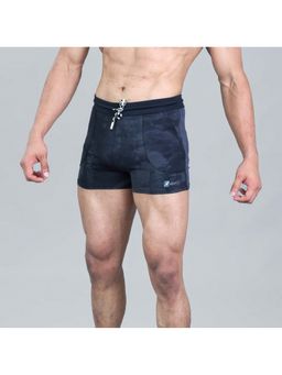Keepfit - Men Navy Blue Printed Swimming Contrast Waistband Trunk