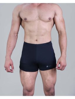 Keepfit - Men Swimming Contrast Mesh Pannel Design Navy Blue Trunk