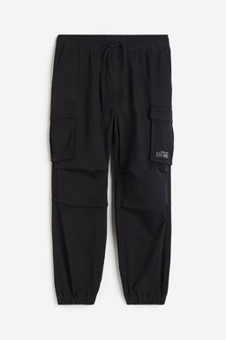 H&M - Men Black Relaxed Fit Cotton Cargo Joggers