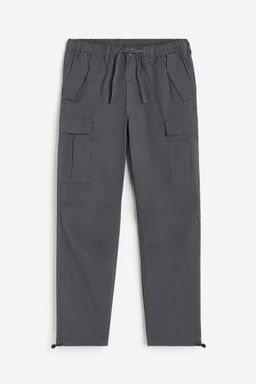 H&M - Men Grey Regular Fit Ripstop Cargo Trousers